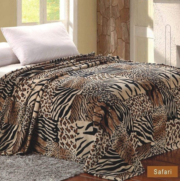 Safari Super Warm Cozy Bed Throw Flannel Blanket