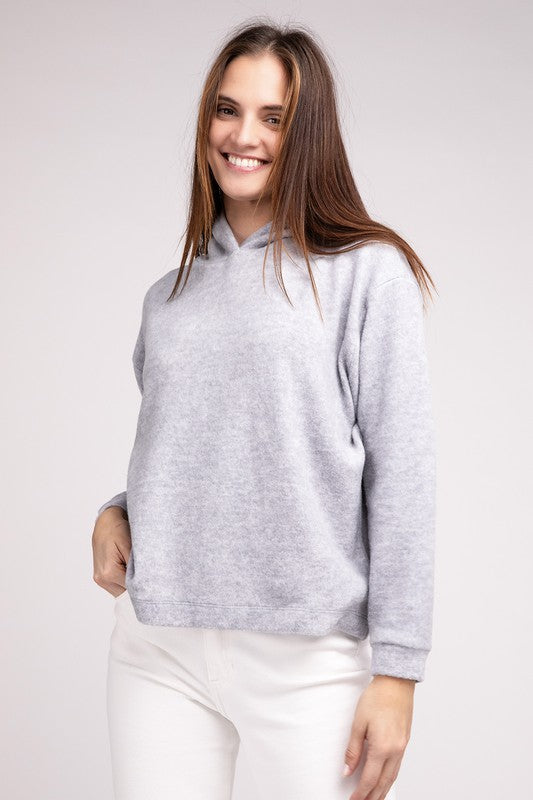 Hooded Brushed Melange Hacci Sweater king-general-store-5710.myshopify.com