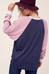 Solid Terry Color Block Sweatshirt