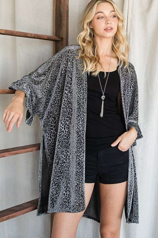 Metallic Animal Print Kimono king-general-store-5710.myshopify.com