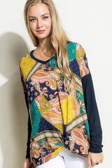 PAISLEY MIXED BOXY TOP