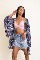 Tropical Leaves Draped Sleeve Kimono king-general-store-5710.myshopify.com