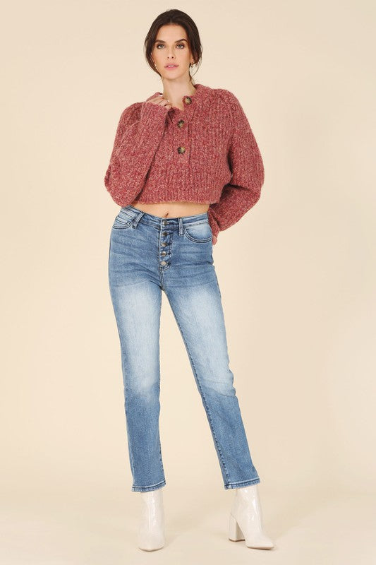 Melange Multi Color Sweater Top king-general-store-5710.myshopify.com