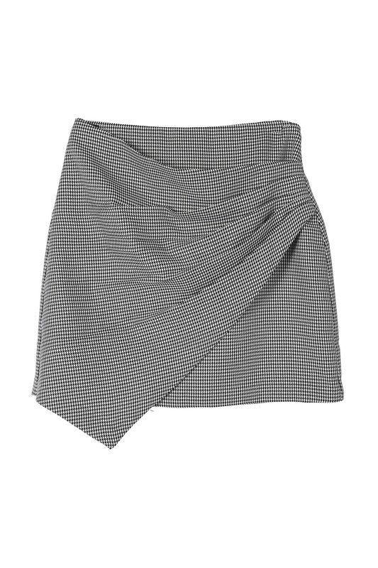 Houndstooth Shirred Wrap Skirt king-general-store-5710.myshopify.com