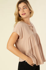 Beige A Line Tiered Blouse king-general-store-5710.myshopify.com