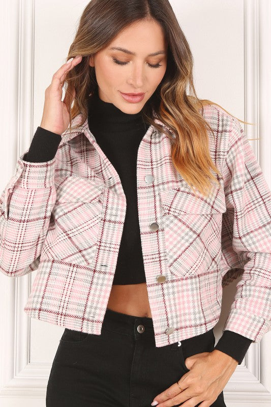 Plaid crop jacket king-general-store-5710.myshopify.com