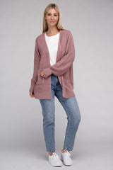 Low Gauge Waffle Open Cardigan Sweater king-general-store-5710.myshopify.com