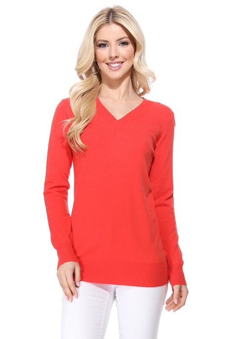 Women's Long Sleeve V-Neck Pulll Over Sweater Top king-general-store-5710.myshopify.com