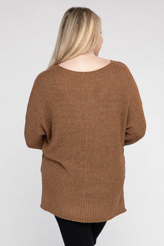 Plus Size Crew Neck Knit Sweater king-general-store-5710.myshopify.com