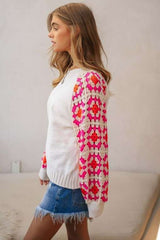 Crochet Detailed Long Sleeve Knit Sweater Top king-general-store-5710.myshopify.com