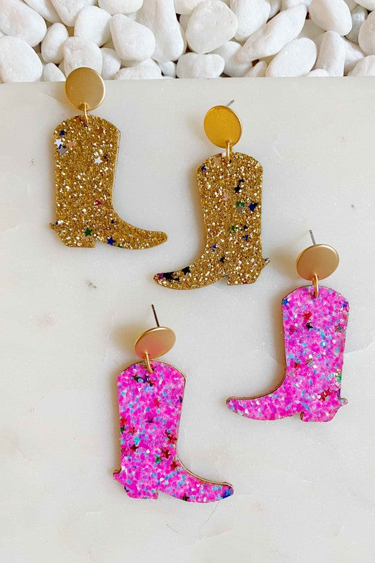 Glittered Up Cowgirl Earrings