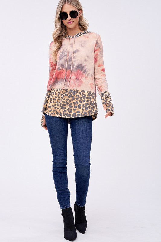 Tie Dye Cheetah Print Sweatshirts