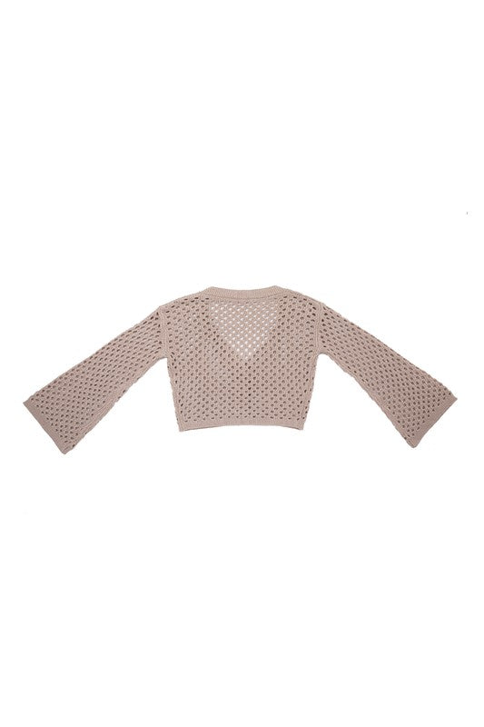 Hole-Knit V-Neck Cardigan king-general-store-5710.myshopify.com