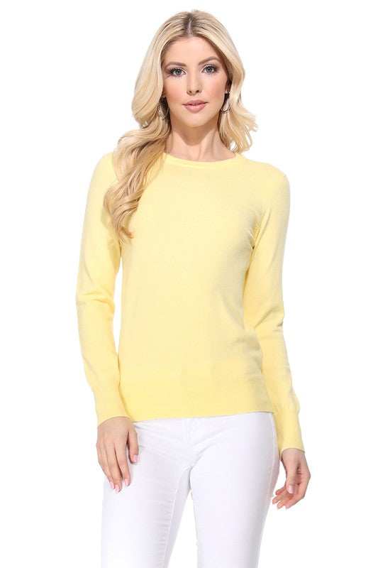 Crew Neck Long Sleeve Light Basic Casual Knit Top king-general-store-5710.myshopify.com