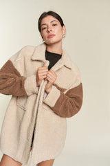 Plus Colorblock Sherpa Jacket king-general-store-5710.myshopify.com