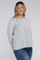 Plus Cotton Crew Neck Long Sleeve T-Shirt king-general-store-5710.myshopify.com