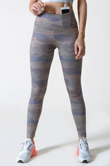 Active High Rise Camouflage Leggings with Pocket