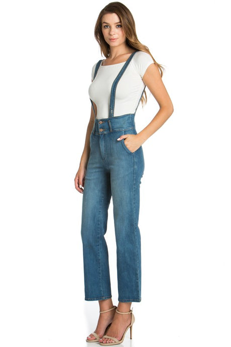 High Waist Flare Denim Jean Overalls king-general-store-5710.myshopify.com