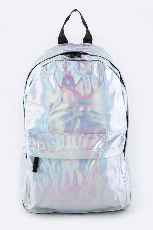 Silver Holographic Color Backpack