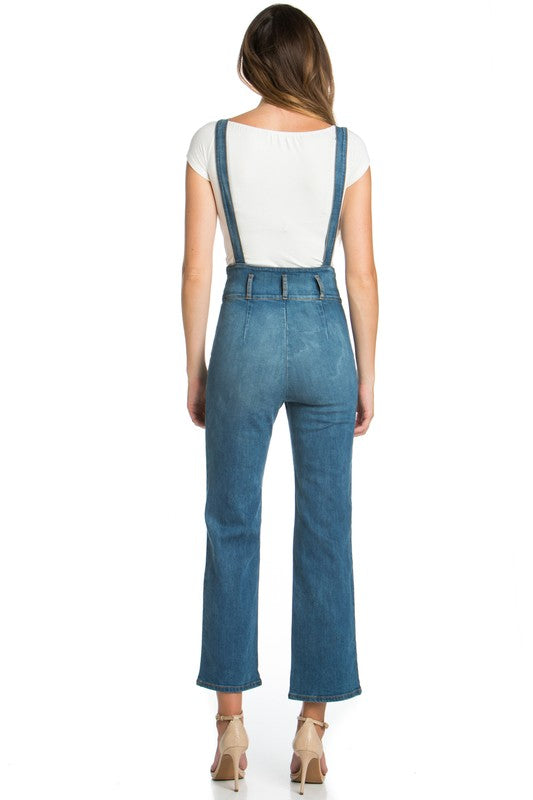 High Waist Flare Denim Jean Overalls king-general-store-5710.myshopify.com