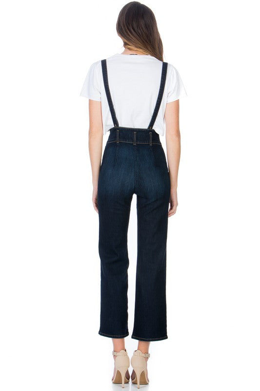 High Waist Flare Denim Jean Overalls king-general-store-5710.myshopify.com