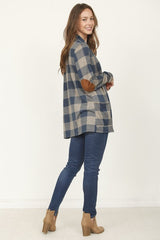 Checkered Elbow Patch Cardigan king-general-store-5710.myshopify.com