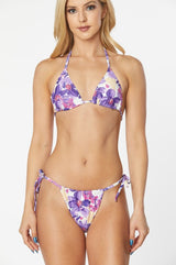 Tropical Print Cheeky Thong Bikini