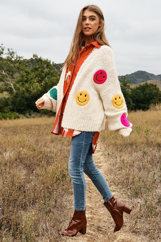 The Fuzzy Smile Long Bell Sleeve Knit Cardigan king-general-store-5710.myshopify.com