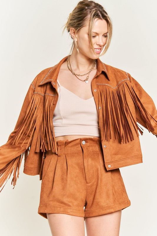 Soft Touch Suede Studded Fringe Jacket king-general-store-5710.myshopify.com