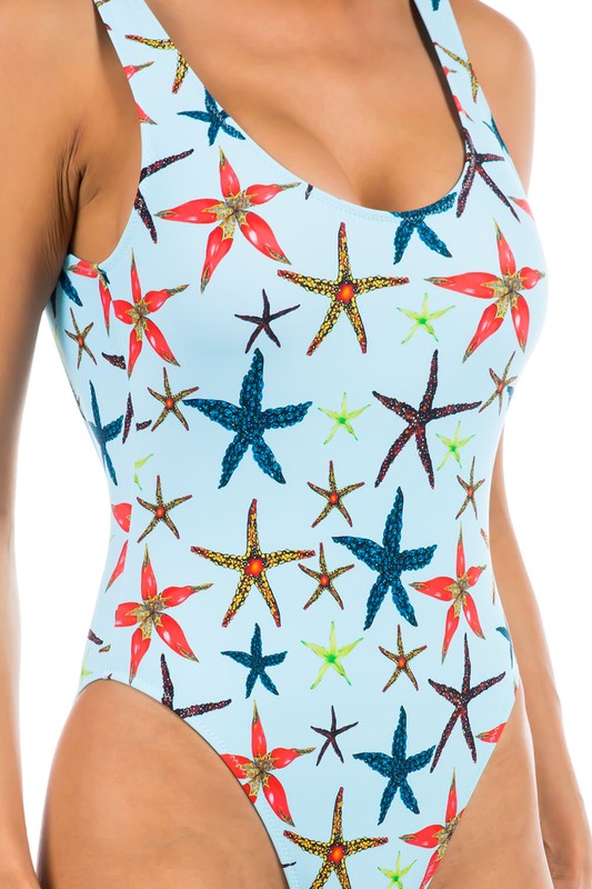 Starfish V-Neck One-Piece Swimsuit