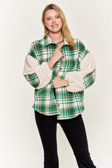 Multi Plaid Fuzzy Sleeve Jacket king-general-store-5710.myshopify.com