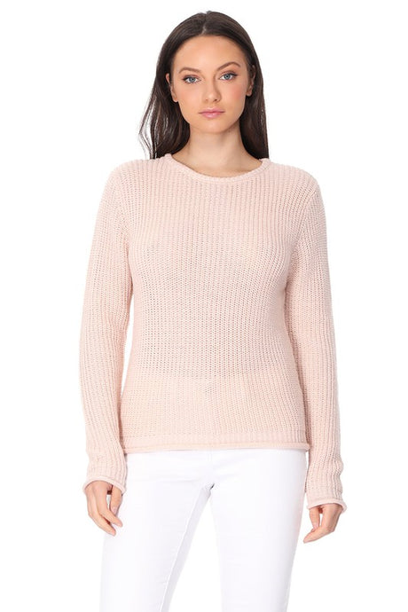 Light Weight Waffle Knit Rollup Finish Sweater Top king-general-store-5710.myshopify.com