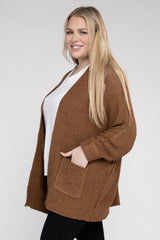 Plus Size Ribbed Knit Open Front Cardigan king-general-store-5710.myshopify.com