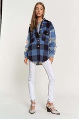 Plaid Chest Pocket Detail Shacket king-general-store-5710.myshopify.com