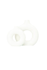 Modern Ceramic Vase Round Shape 2 pc Set