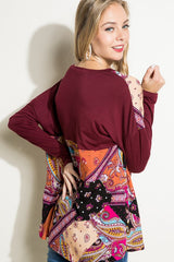 PAISLEY MIXED BOXY TOP