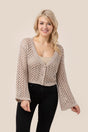 Hole-Knit V-Neck Cardigan king-general-store-5710.myshopify.com