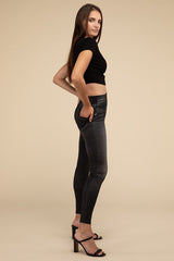 Ankle Length Denim Fitted Leggings