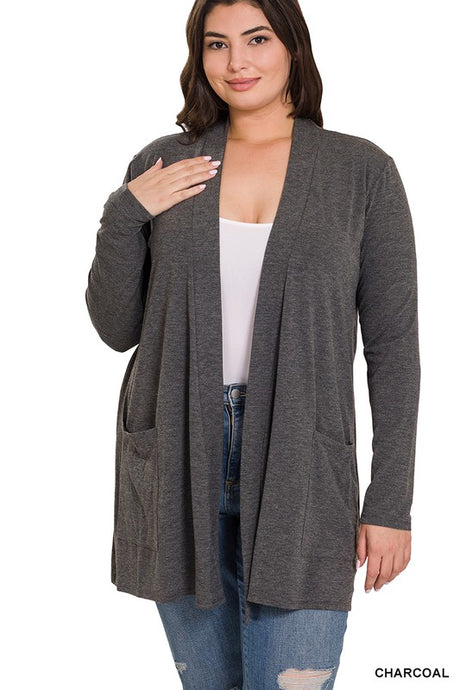 Plus Slouchy Pocket Open Cardigan king-general-store-5710.myshopify.com