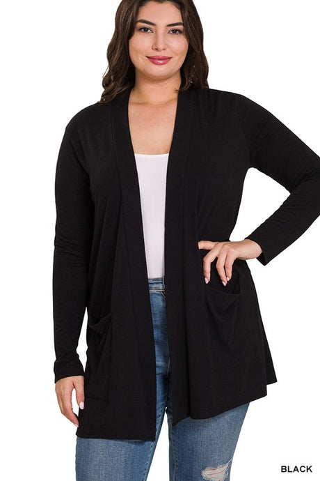 Plus Slouchy Pocket Open Cardigan king-general-store-5710.myshopify.com