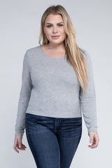 Plus Classic Ribbed Round Neck Long Sleeve king-general-store-5710.myshopify.com