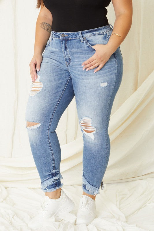 Plus Mid Rise Ankle Skinny Jeans king-general-store-5710.myshopify.com