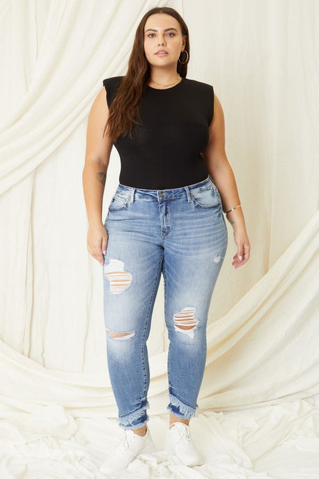 Plus Mid Rise Ankle Skinny Jeans king-general-store-5710.myshopify.com