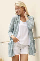 Spring Stripe Cardigan with Pocket king-general-store-5710.myshopify.com