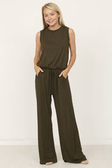 Solid Drawstring Pocket Jumpsuit king-general-store-5710.myshopify.com