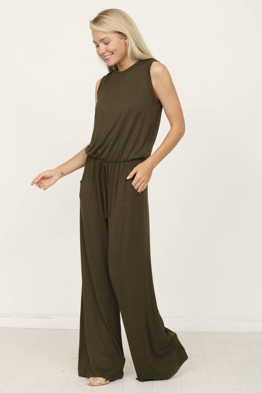 Solid Drawstring Pocket Jumpsuit king-general-store-5710.myshopify.com