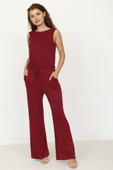 Solid Drawstring Pocket Jumpsuit king-general-store-5710.myshopify.com