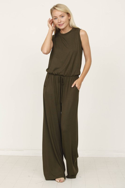 Solid Drawstring Pocket Jumpsuit king-general-store-5710.myshopify.com