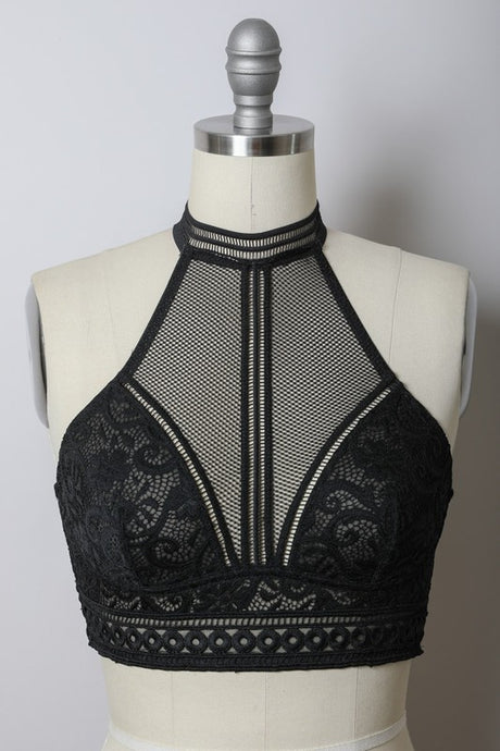 High Neck Mesh Choker Bralette king-general-store-5710.myshopify.com