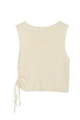 Ribbed Sleeveless Top with Side Ruched Detail king-general-store-5710.myshopify.com